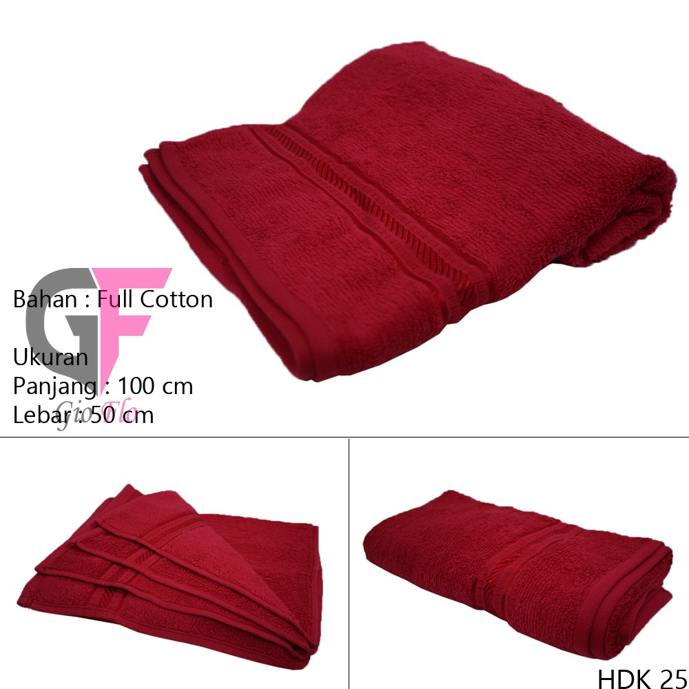 GIOFLO Handuk Full Cotton 50cm x 100cm Maroon / HDK 25