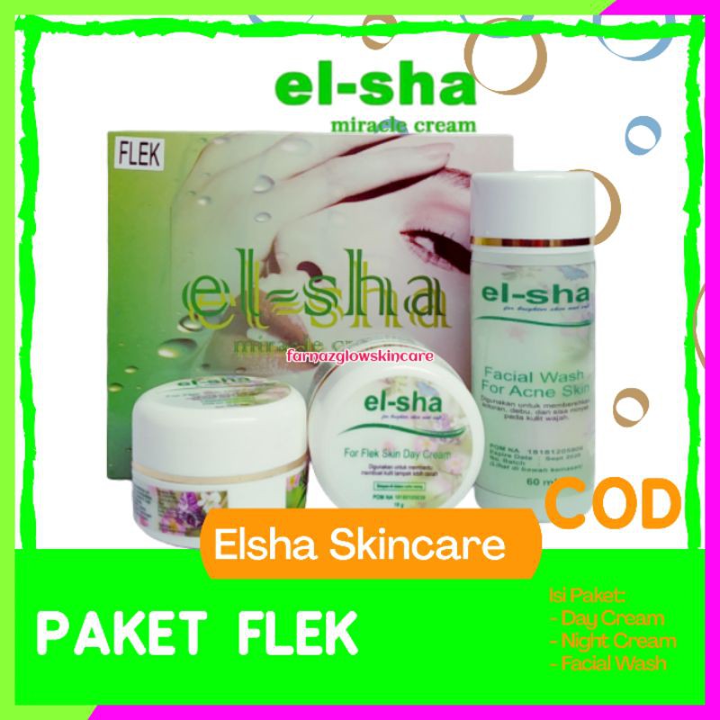 CREAM FLEK BPOM ELSHA SKINCARE Paket Perawatan Wajah Penghilang Melasma Krim Pemutih dan Pencerah