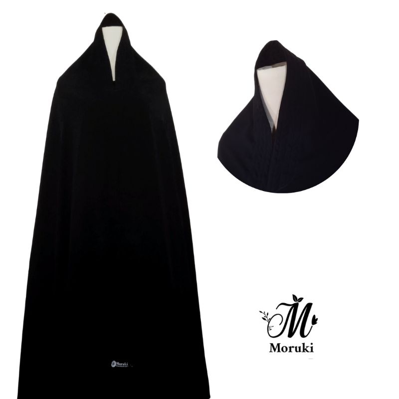 KHIMAR HIJAB JETBLACK HITAM PEKAT
