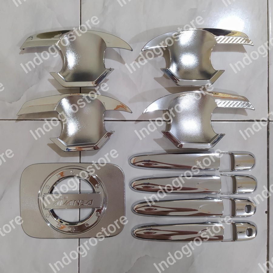 PAKET Handle Cover Tangki &amp; Outer Chrome Mobil New Veloz 2019-2021