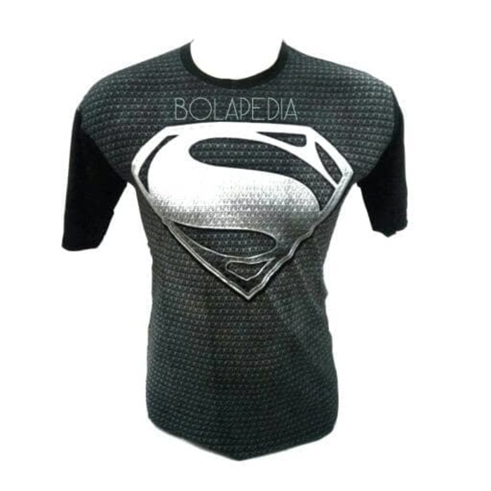 Baju Kaos SUPERMAN BLACK superhero fashion pria gym fitness