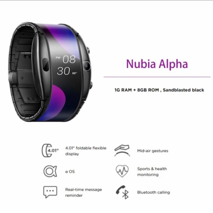 Band | Global Version Nubia Alpha Smart Phone Watch 4.01" Flexible Screen