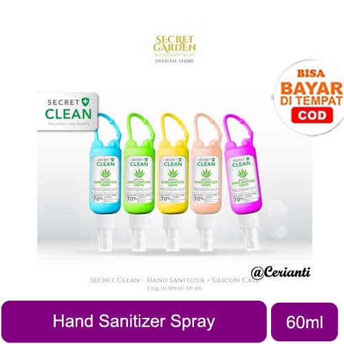 [BPOM] Secret Clean Hand Sanitizer Liquid SPRAY 60ml Silicone Case