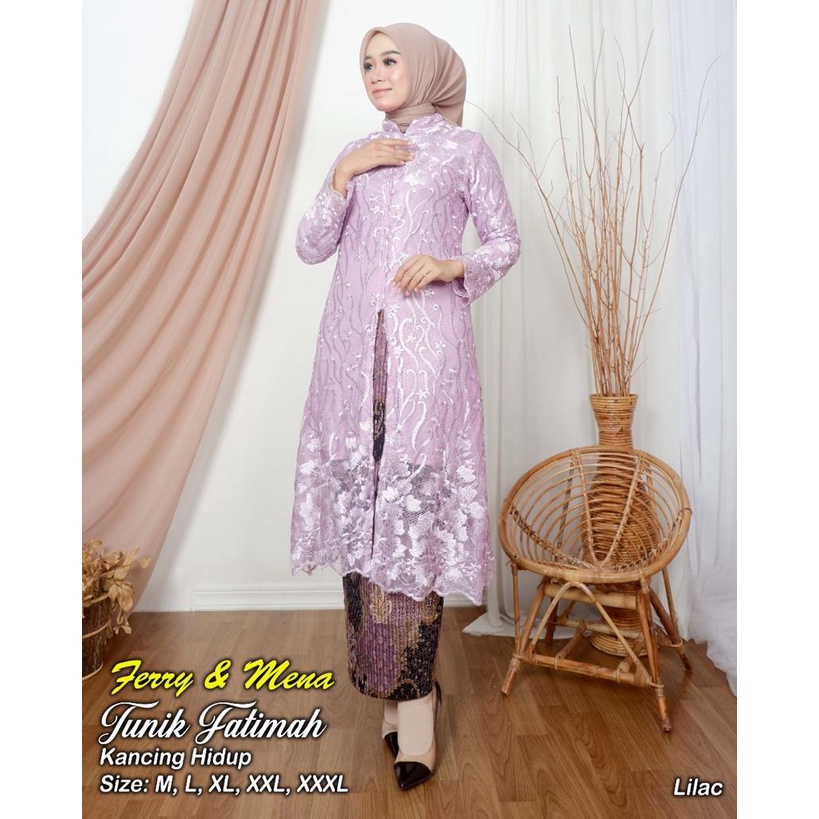 Ready kebaya tunik tulle //kebaya tunik belah//kebaqya tunik fatimah