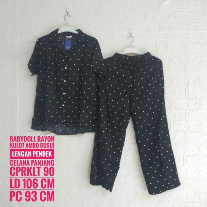 *Setelan Rayon AMRO Lengan Pendek Celana Kulot Panjang (CPRKLT)