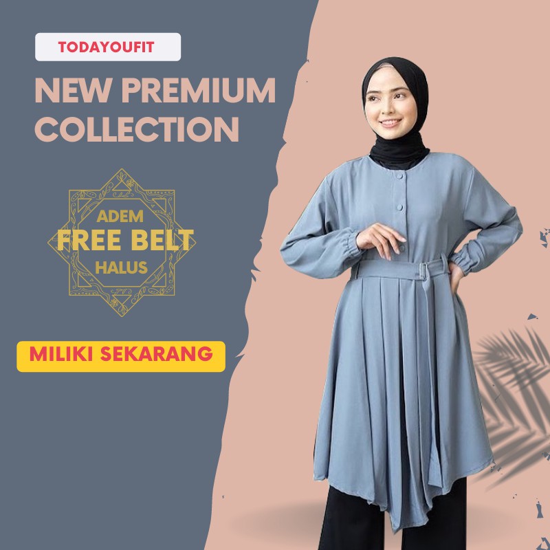 Atasan Tunik Wanita Remaja Wanita muslim Kekinian Terbaru 2021