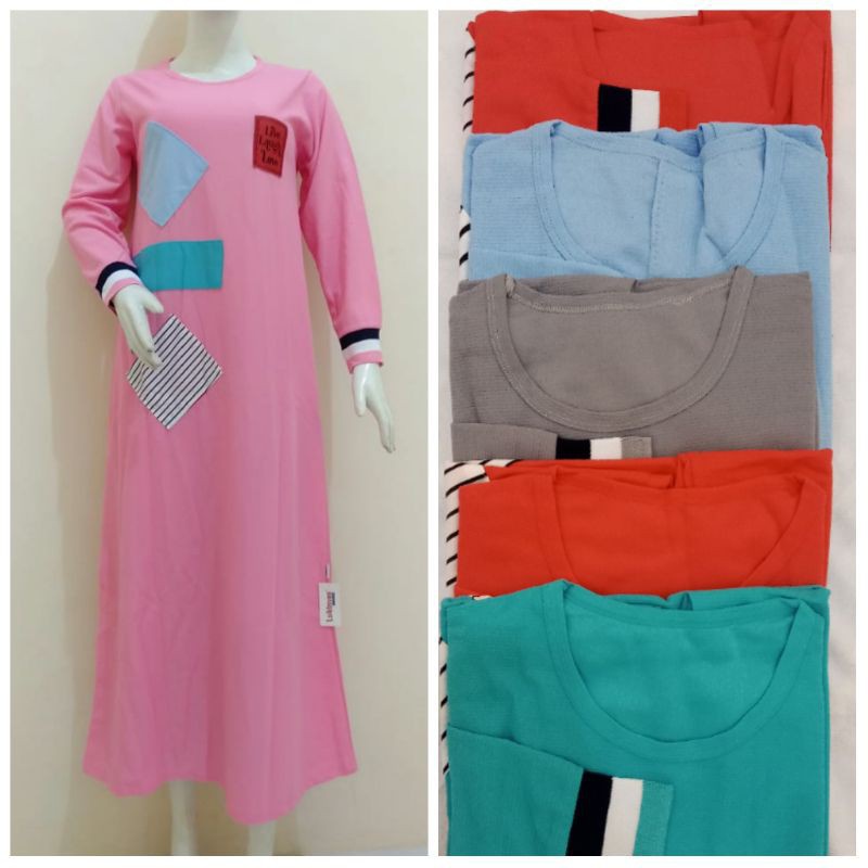 Gamis Kombinasi Murah BISA PILIH WARNA