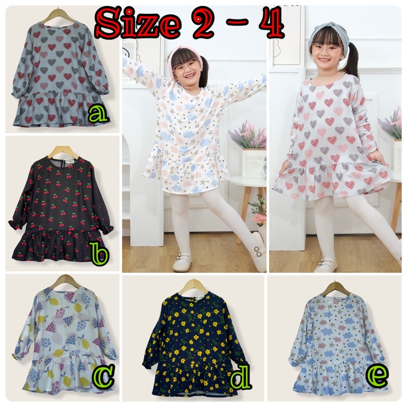 Tunik Anak Lala Tunik Rayon Anak Junior Neeca Kiddos Size 2-4 Tahun