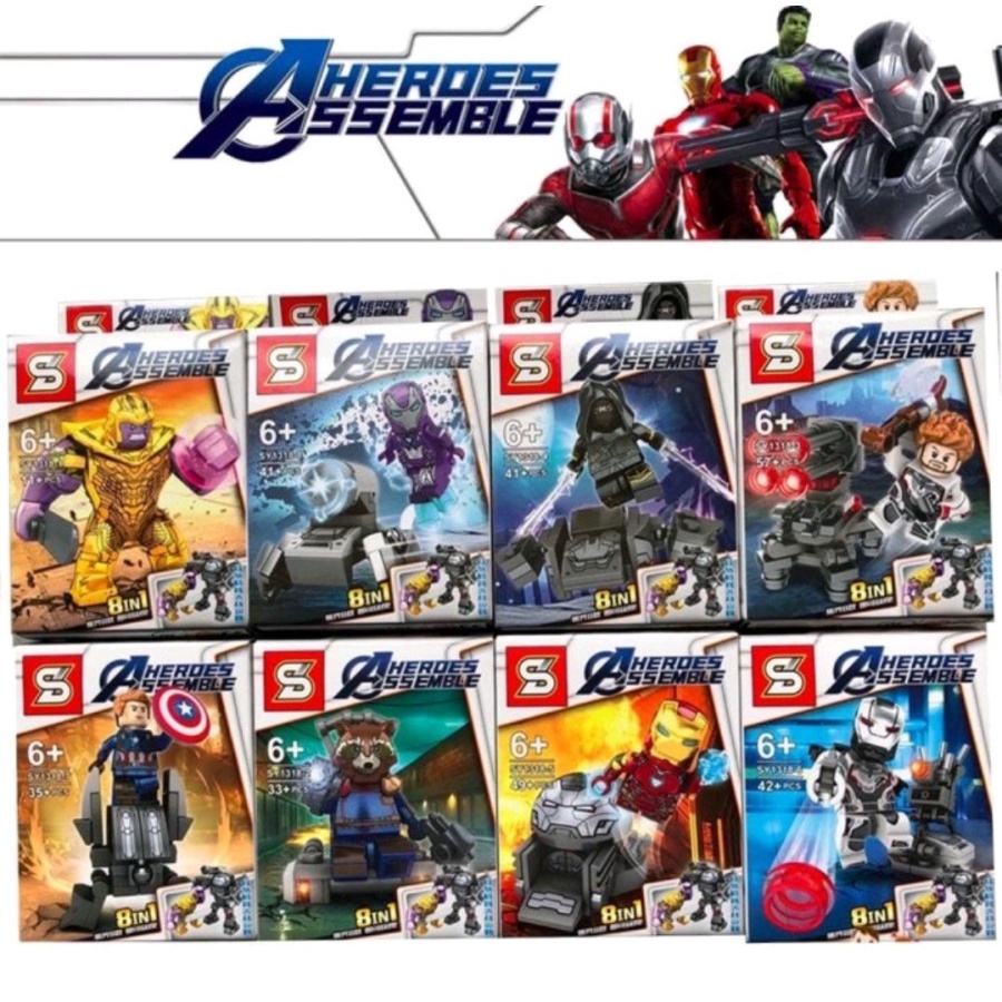 Brick Super Hero Avengers SY 1318 Heroes Assemble 8 in 1 SY1318-1 - SY1318-8