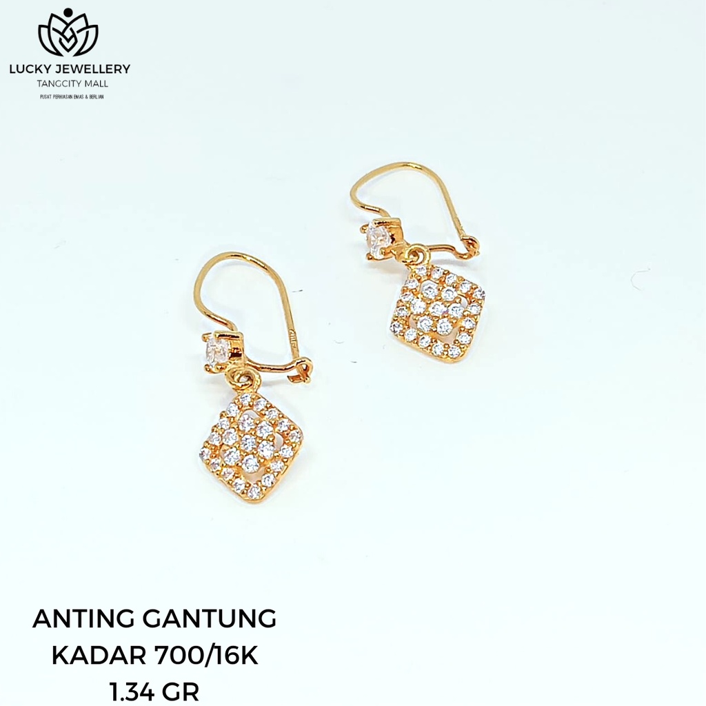 ANTING GANTUNG EMAS KUNING KADAR 700/16K 1.34 GR