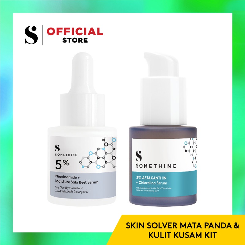 SOMETHINC SKIN SOLVER Mata Panda dan Kulit Kusam Kit(5%SABI NIACINAMIDE 20ML+3% ASTAXANTHIN )