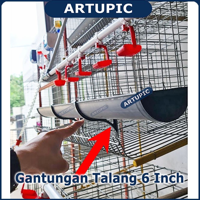 Gantungan Talang Pakan 6 inch Setengah Lingkaran PVC Glossy Penyangga Talang Pakan 6 inch Kandang Ay