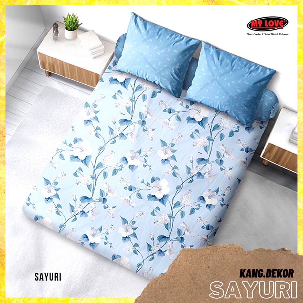 Sprei My Love Motif SAYURI 160X200 Queen NO 2 Tinggi 30 cm MyLove Terbaru Seprai Katun Tebal Murah Sprei Cantik Seprei Aesthetic Sprei Lokal Murah Dekorasi Perlengkapan Ruangan Kamar Tidur Big Collection