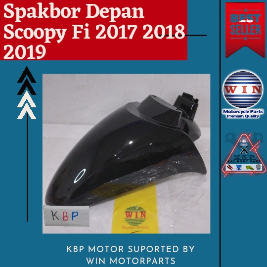 Spakbor depan hitam honda scoopy Fi 2017 2018 2019 Win injeksi | Front Fender Scoopy Fi hitam 2017-2