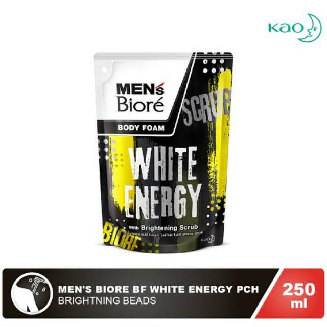 Men's Biore White Energy Body Foam Refill 250 ml