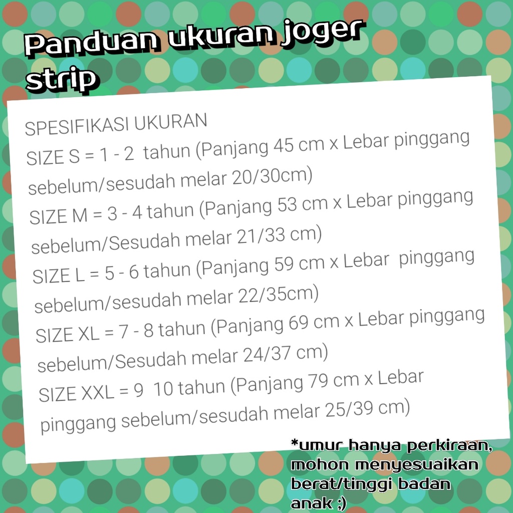 CELANA CINO JOGER ANAK STRIP GARIS / CHINOS JOGER ANAK UMUR 1 - 10 TAHUN / JOGER STRIP/Dshelter