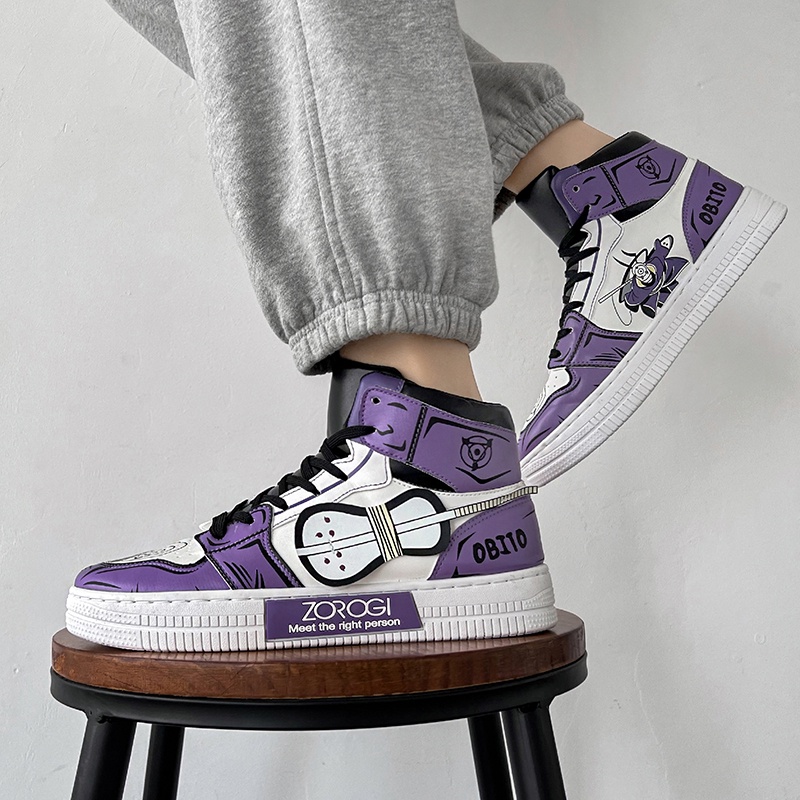 Import Anime Sepatu Santai Pria Naruto Uchiha Obito Cowok Running Lari Casual Sneaker Cosplay Modern Nyaman Kets Keren 208