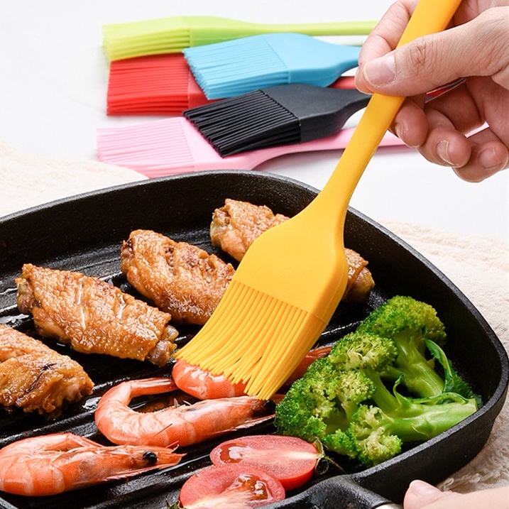 25x4.5 Cm Colorful Non-toxic Silicone Oil BBQ Brush Kitchen Accessories