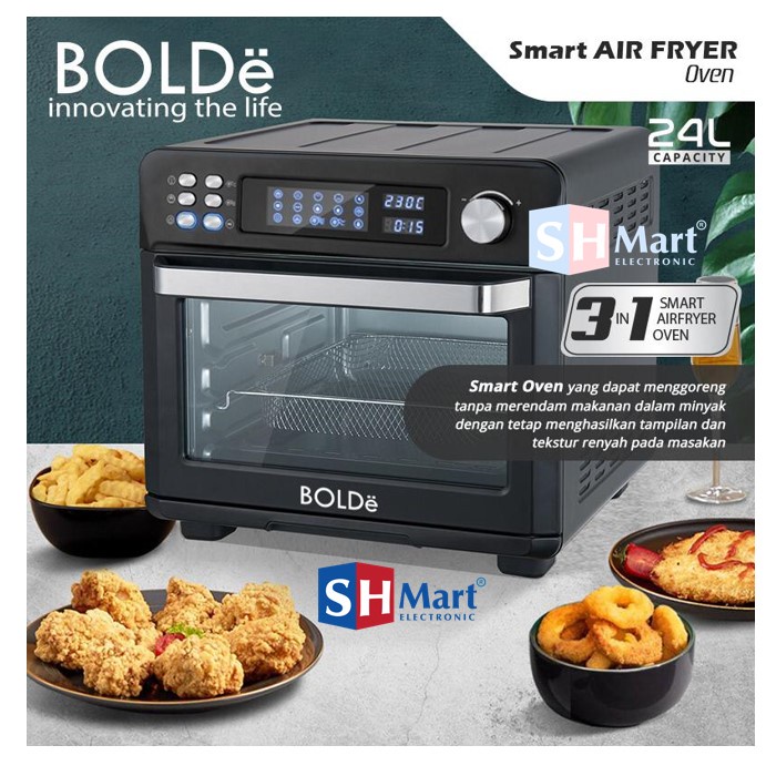 BOLDE DIGITAL OVEN AIR FRYER LOW WATT 24 LITER 1000 WATT (MEDAN)