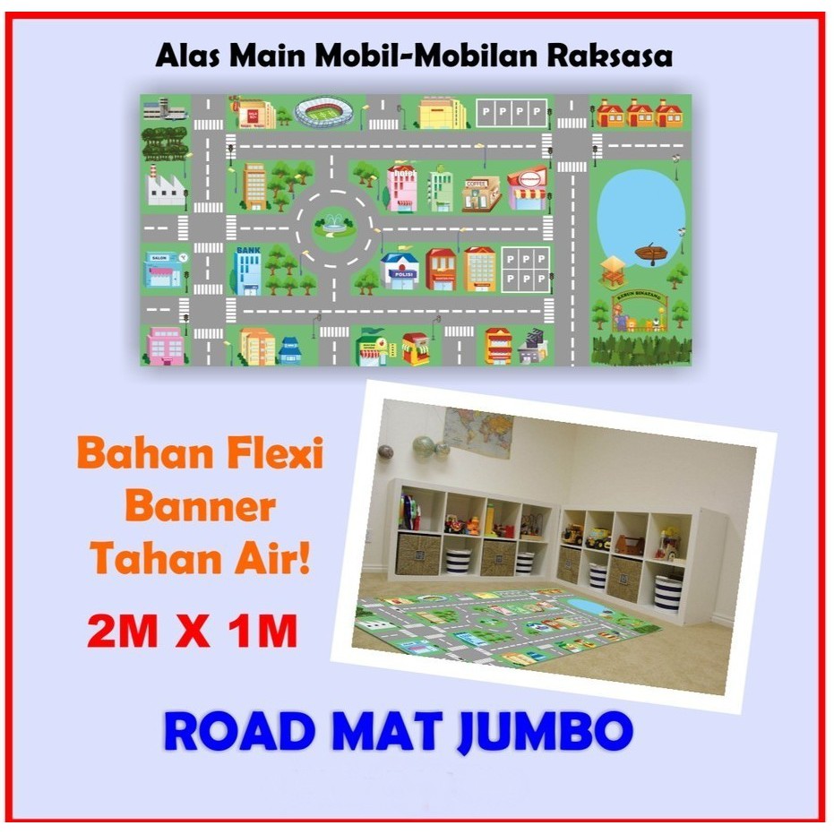 ALAS MAINAN KARPET TRACK JALANAN MOBIL-MOBILAN HOT WHEELS RAKSASA JUMBO BESAR FLEXI