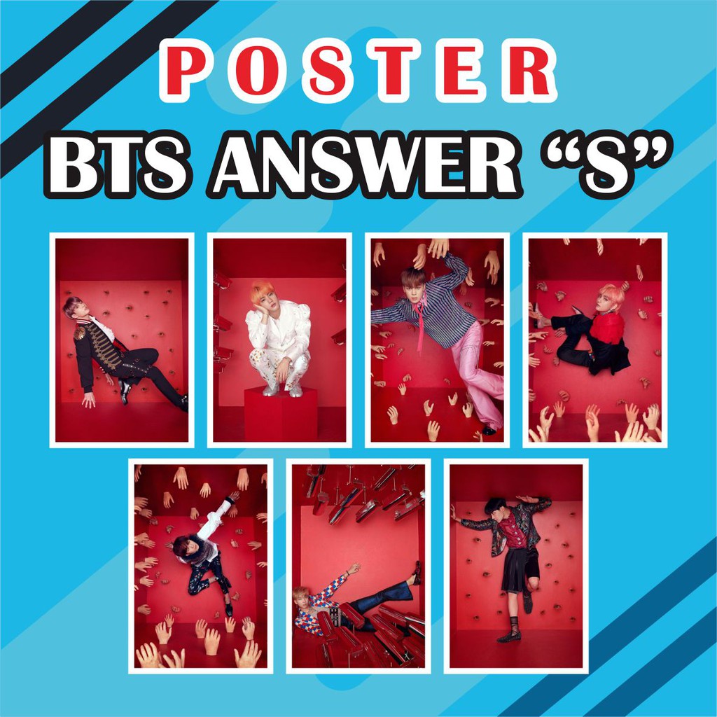 POSTER BTS ANSWER S - Jhope Jimin Jin Jungkook Rapmon Suga Taehyung (SIZE A3+)