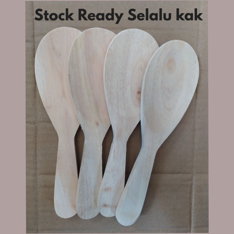 Centong Nasi Kayu - Sutil Putih - Spatula Tradisional