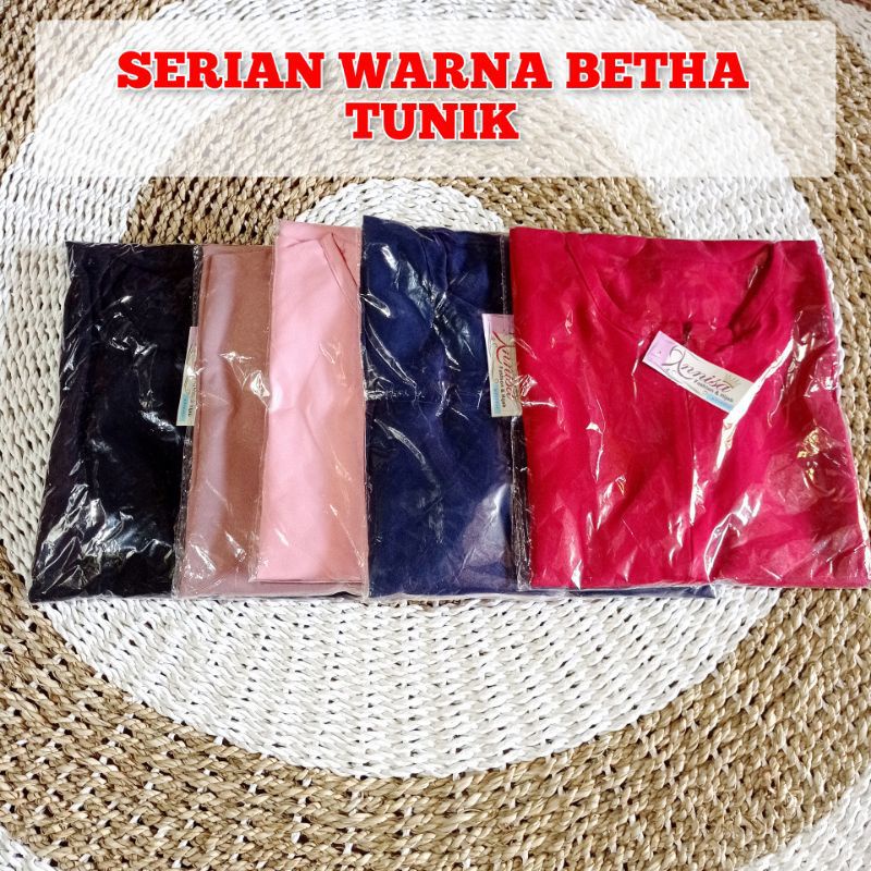 BETHA TUNIK •• LONG TUNIK POLOS •• Bheta Long Tunik Moscrepe Busui