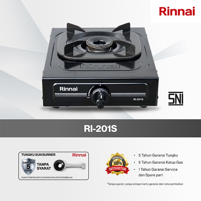 RINNAI KOMPOR GAS 1 TUNGKU RI301S / RI201S PAKET SELANG REGULATOR