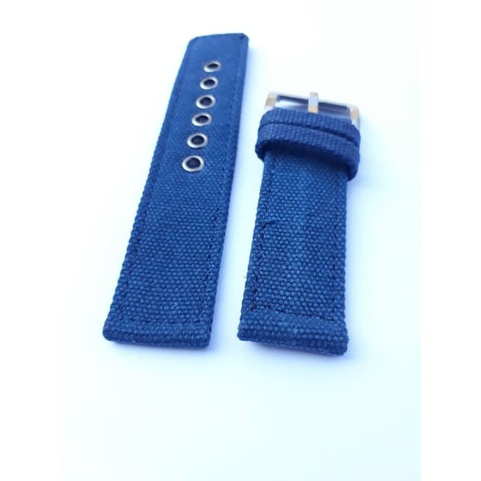 TALI JAM TANGAN CANVAS MILITARY 24MM BIRU NYLON CANVAS STRAP