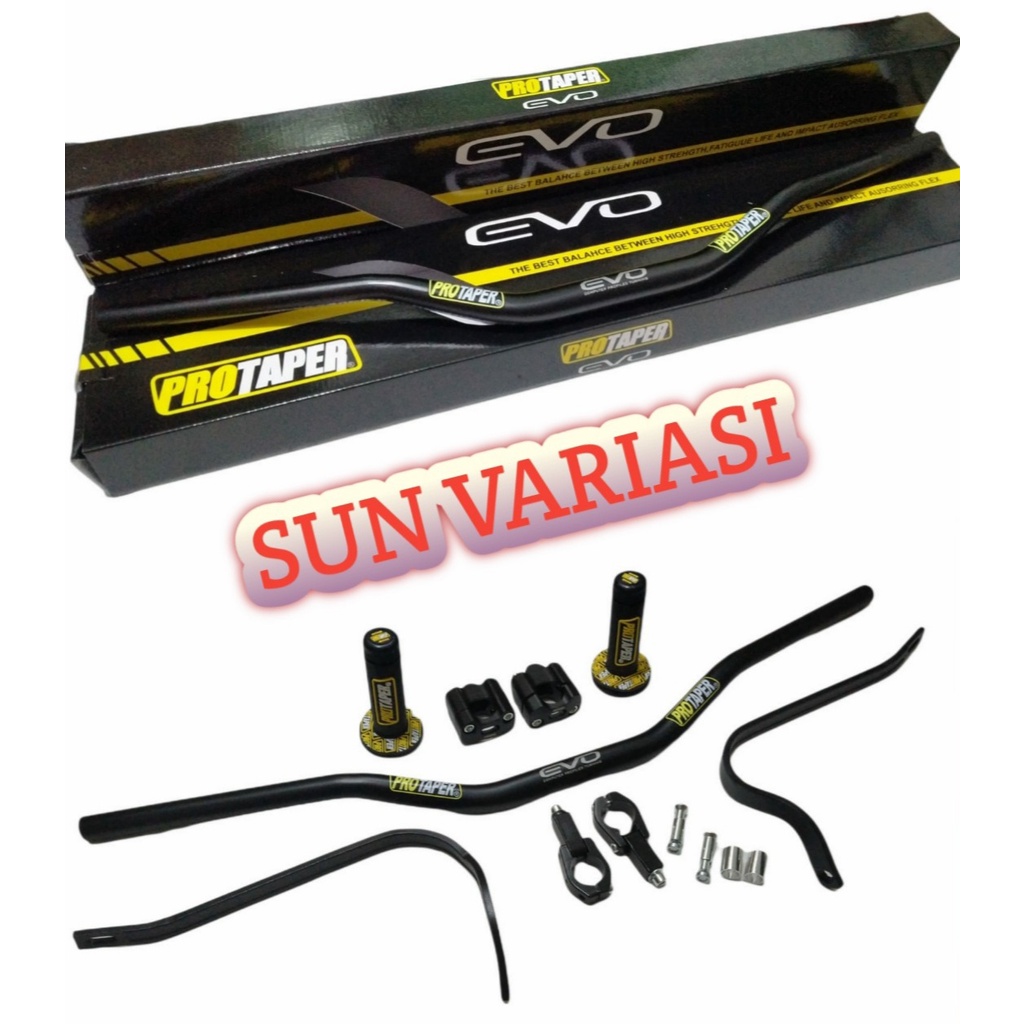 ( PROMO TERLARIS ) PAKET VARIASI LOW STANG FATBAL PROTAPER EVO SET PLUS HANDGUARD TULANG KLX , VIXIO