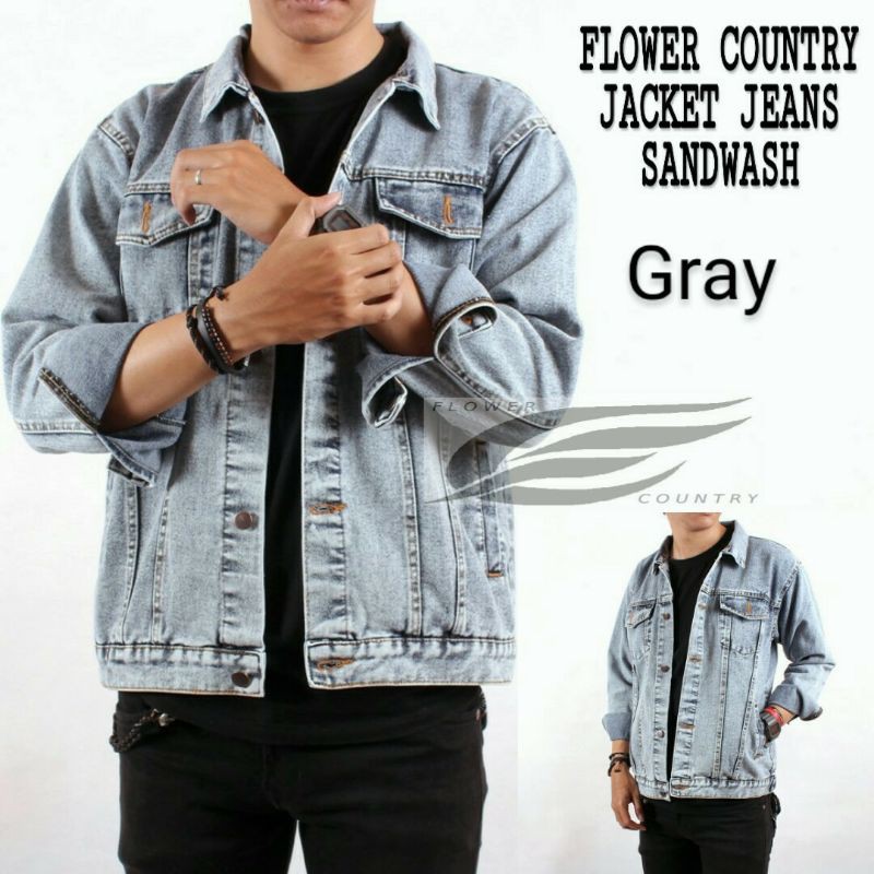 NS JAKET JEANS PRIA WANITA WASH DENIM ORIGINAL DISTRO WASHING LEVIS PREMIUM BLACK HITAM BIRU