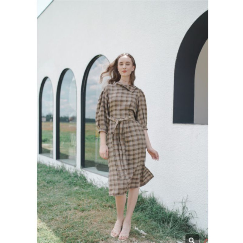 Maven dress - Jade dress in Tawny tweed