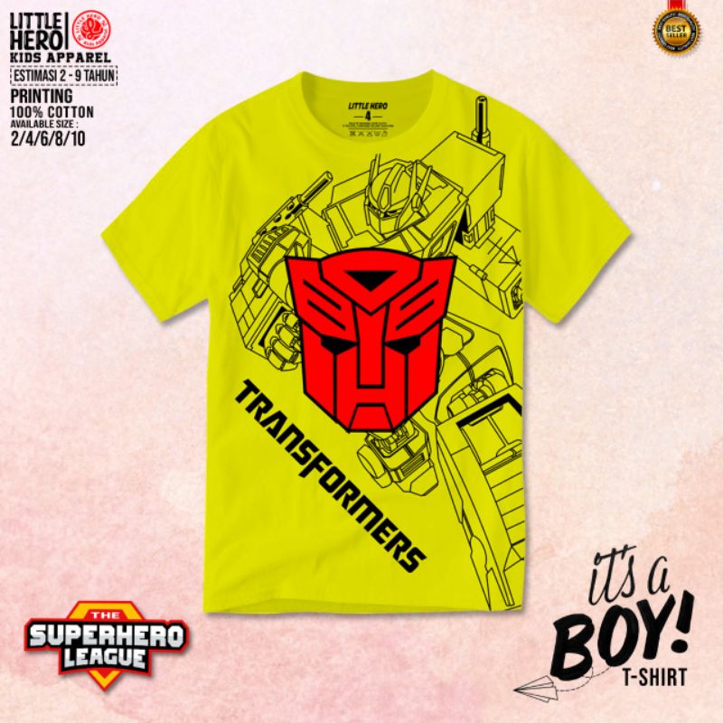 LINK Grosir Kaos Anak Superhero League By LITTLE HERO 2-9 Tahun