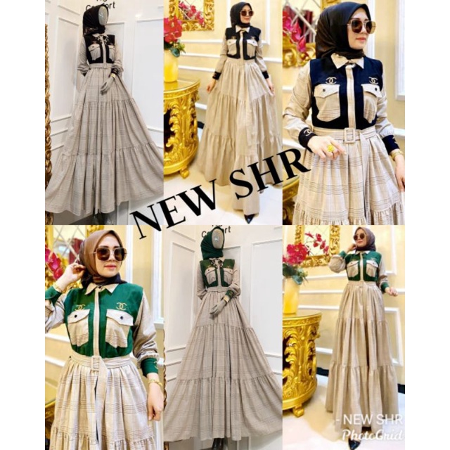 NEW SHR ORI 100% DRESS MAXI KATUN PREMIUM JOTOL HITAM