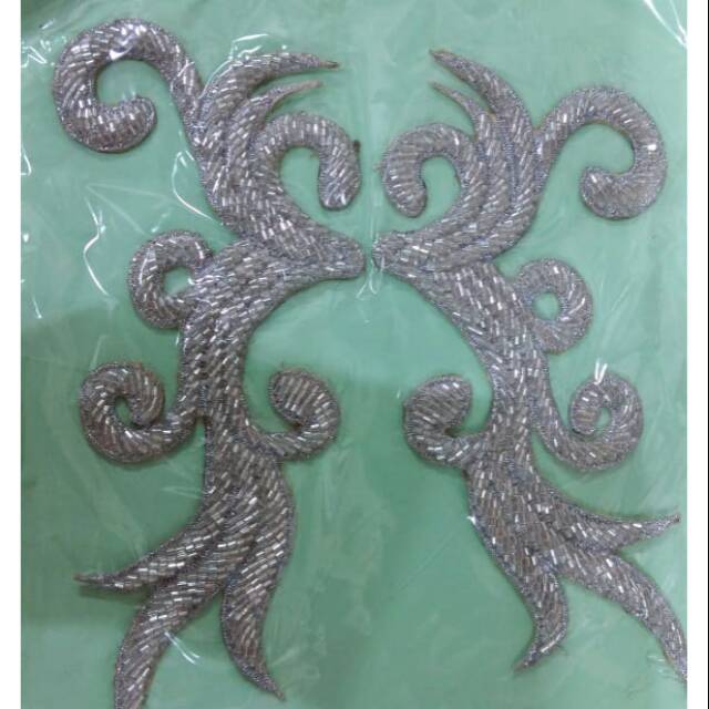 Bordir manik2/bordiran unik/hiasan baju pesta/simple