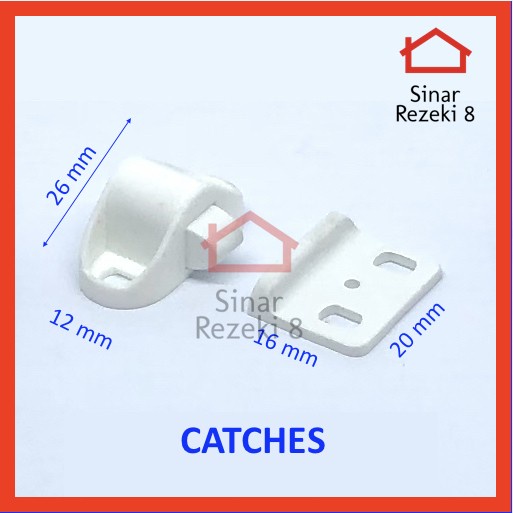Catches Tic Tac Jepit Udang Pengunci Lemari Kait Plastik Pintu Lemari
