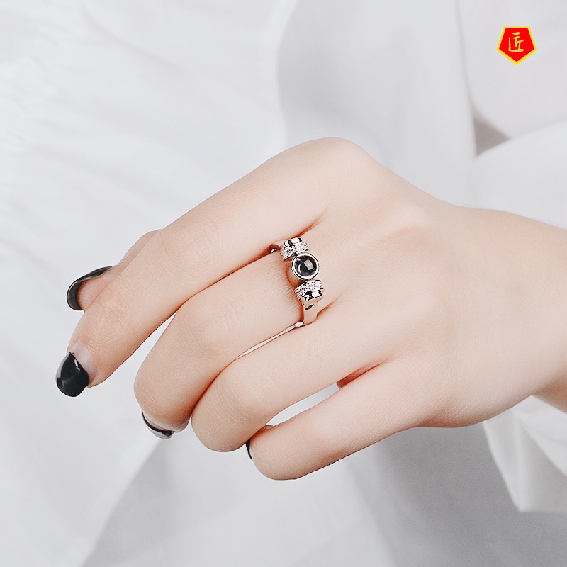 [Ready Stock]Women's S925 Silver Creative Rotatable Ring