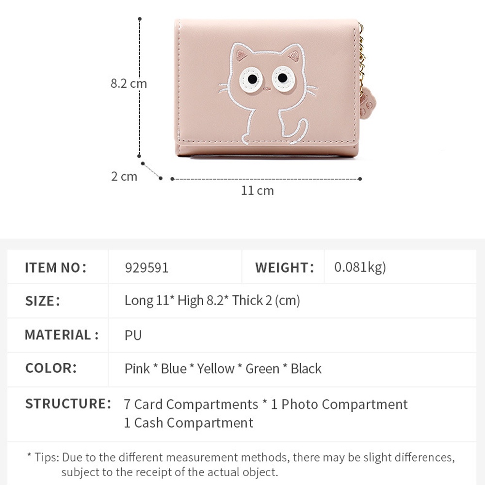 Dompet motif Kucing lucu Dompet Wanita Kecil Bahan Kulit PU Leather Premium Y929591