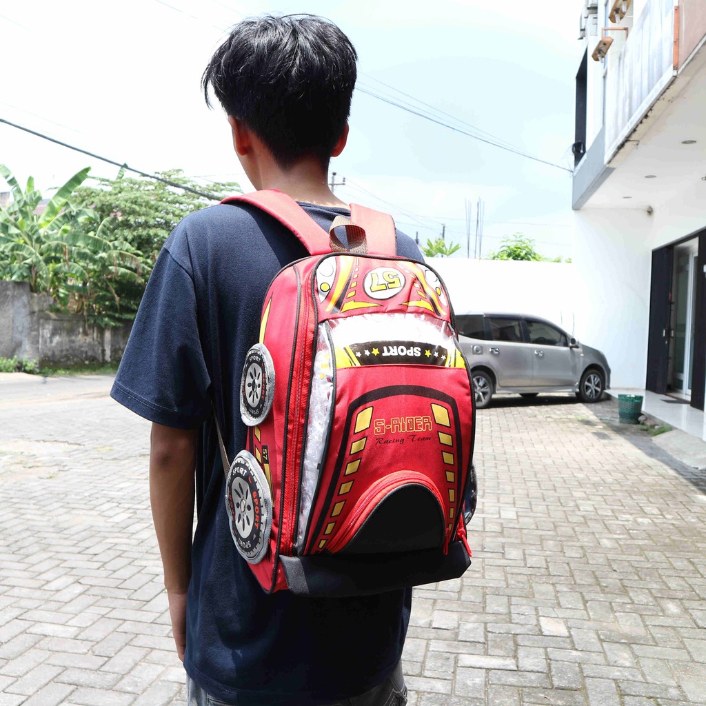 Tas Ransel Karakter Mobil Keren Ransel Merah Anak Anak Cowok Ransel Murah Tebal