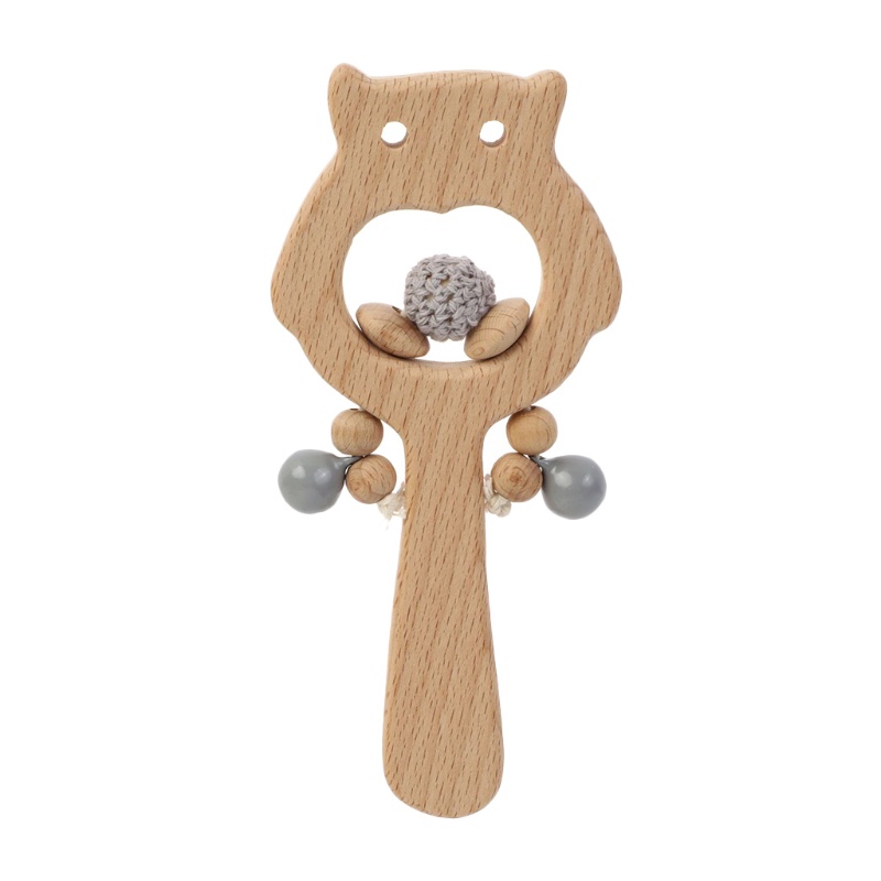 Mary Mainan Teether Bayi Bentuk Burung Hantu Bahan Kayu