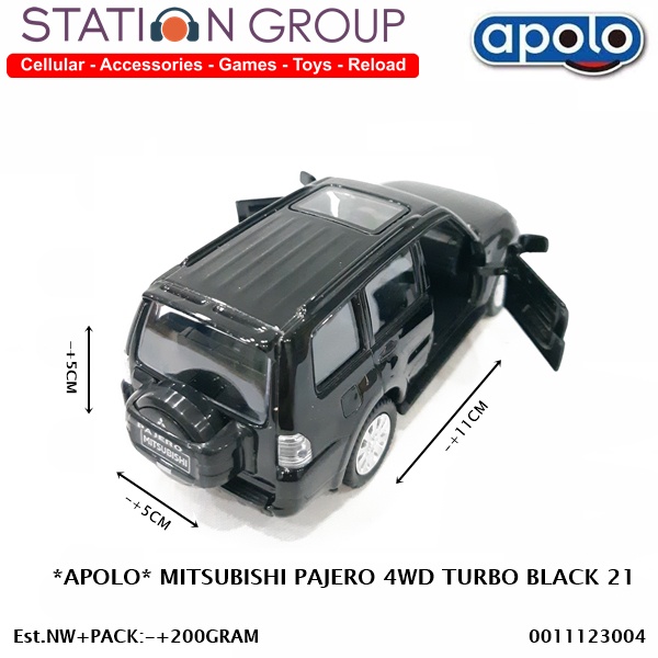 APOLO MITSUBISHI PAJERO 4WD TURBO BLACK 21 - DIECAST