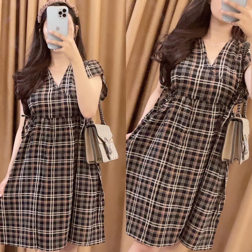 Baju tidur Daster kekinian kimono busui frendly bahan rayon adem-BERRY HITAM