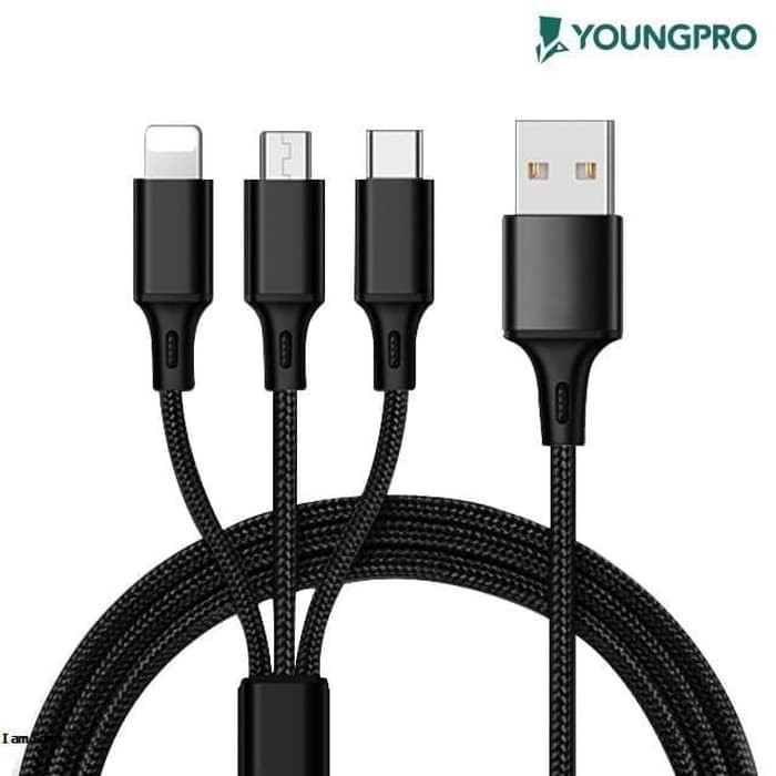 YoungPro CTO-120 Kabel Data 3in1 Micro Usb - Type-c - Lightning Usb