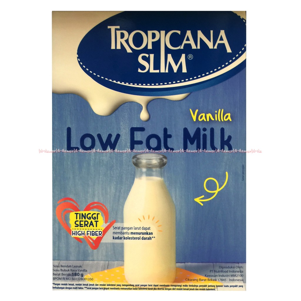 Tropicana Slim 180gr Low Fat Milk Vanilla Susu Tropicana Slim Vanila Susu Rendah Lemak TS 180 gram