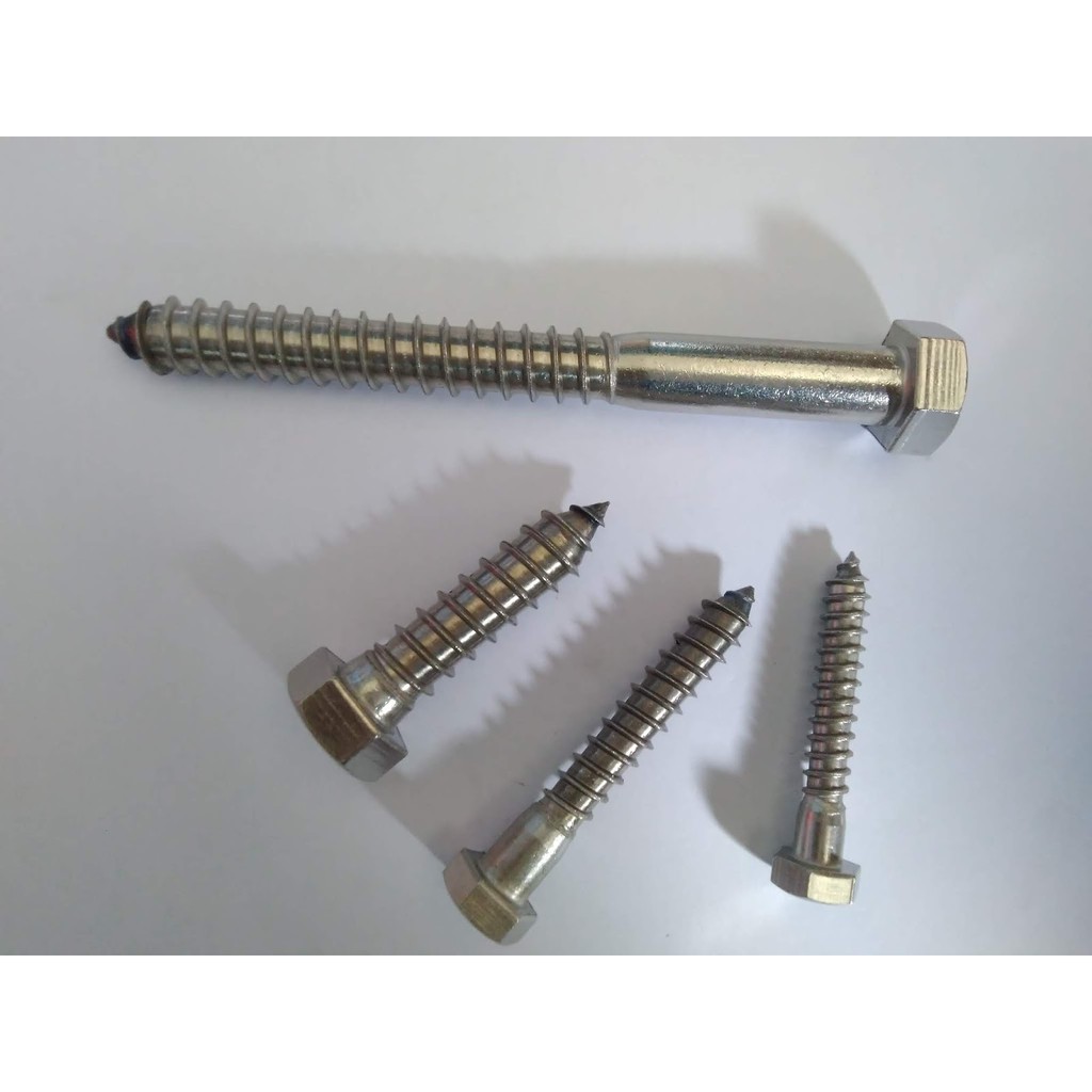 Jual DESK SCREW / LAG SCREW STAINLESS 3/8" x 11/4" Shopee Indonesia