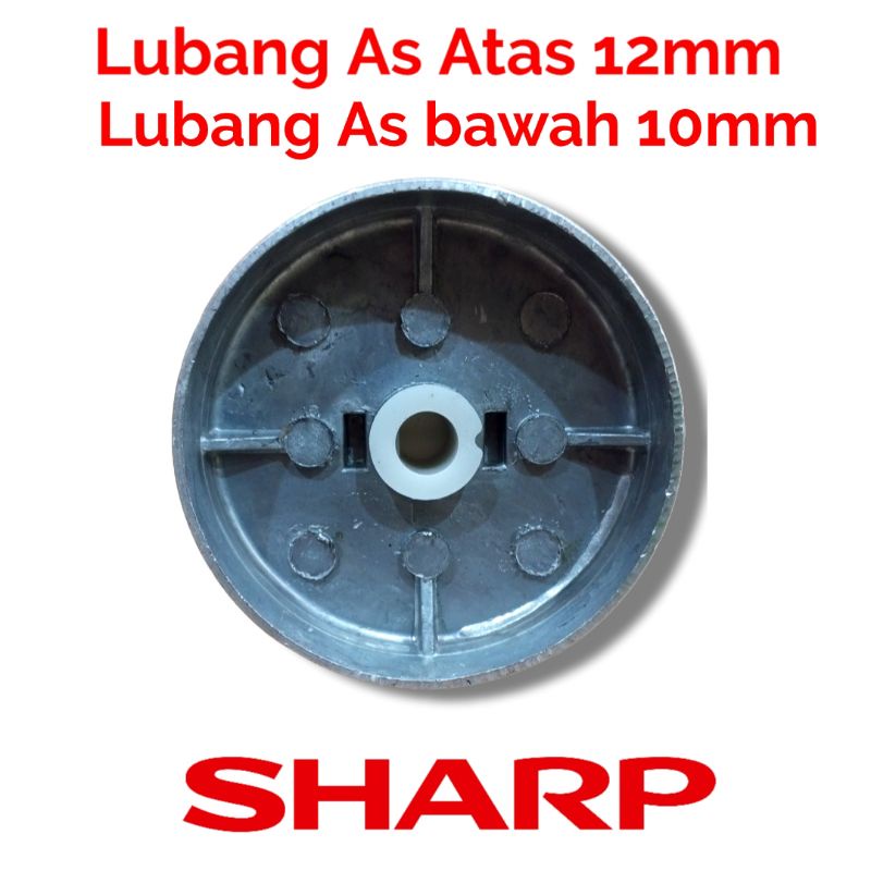 Puli rem mesin cuci Sharp Lubang As atas 12mm bawah 10mm