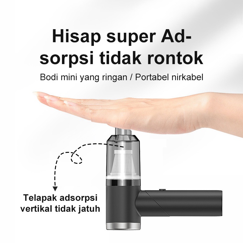 AmazeFan Penyedot Debu Nirkabel Mini Portabel Vakuum Penghisap Debu Mobil Vacum Cleaner Wet And Dry Wireless Vacuum Cleaner Lantai Pembersih Penyedot Debu Kasur USB Rumah Vakum Vaccum Meja Alat Sedot Debu Bed Facum Cleaner Vacum Cleaner Murah Car Cleaner