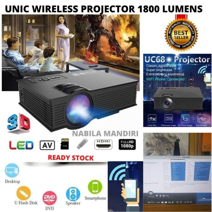 Proyektor Infocus UNIC Lumens 1800 Wifi 1080p Projector UC68 146101 stock ada