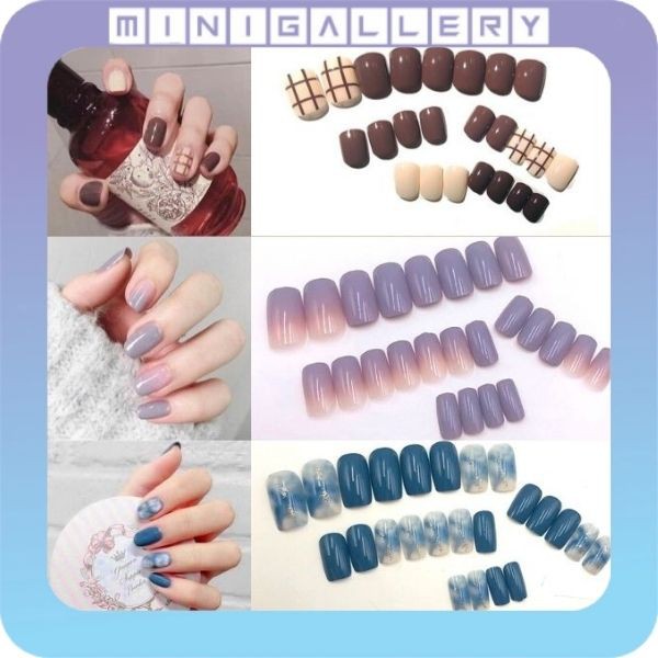 Kuku Palsu 24 pcs Fake Nails Nailart Stiker Kuku Waterproof Tahan Lama 156