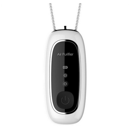 Upgraded Wearable Air Purifier Necklace Mini Personal Portable Air Freshener Ionizer-White
